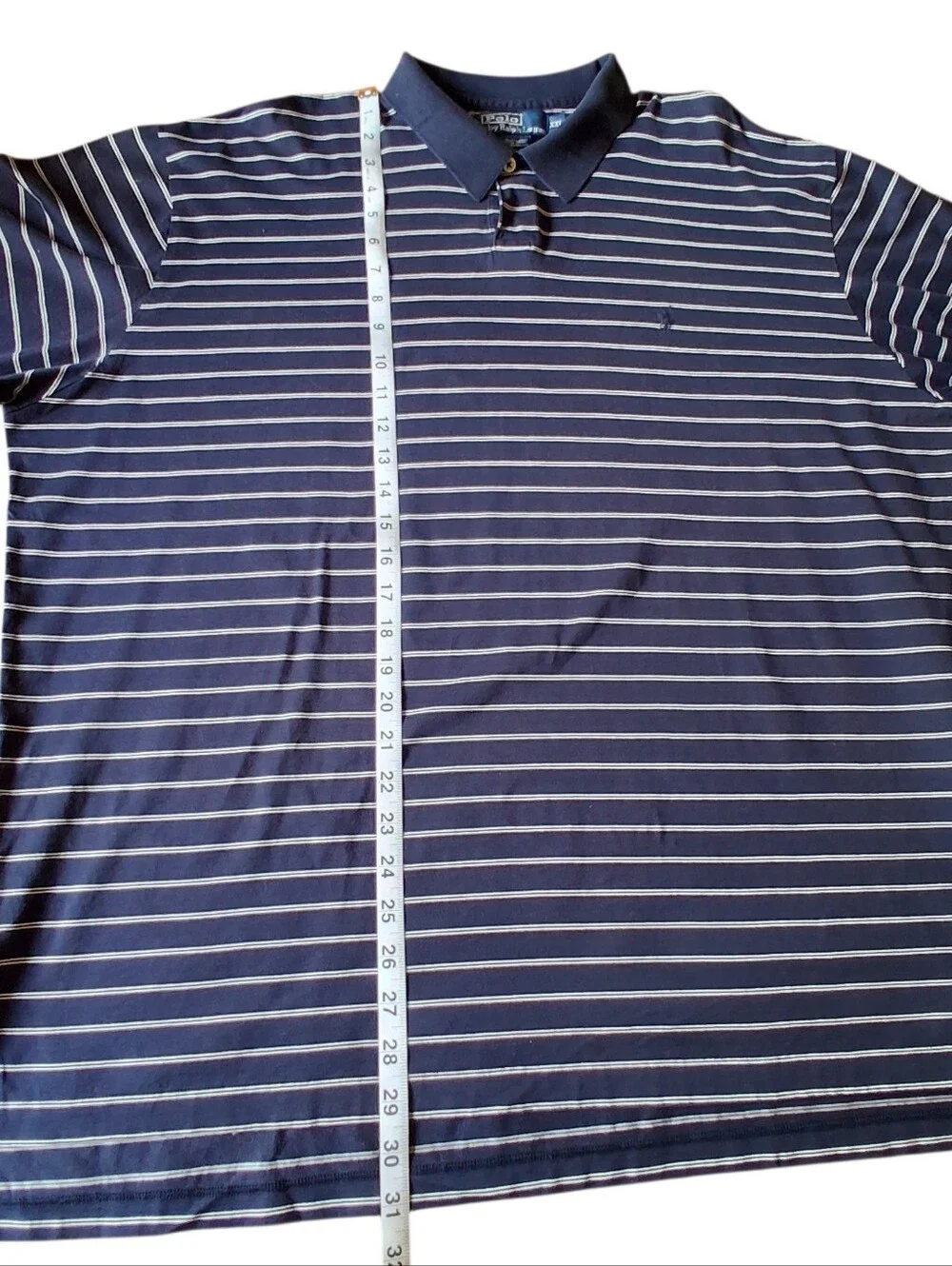 VTG Polo Ralph Lauren Mens Shirt Stripes Pima Cotton XXL Blue 90s Preppy Classic